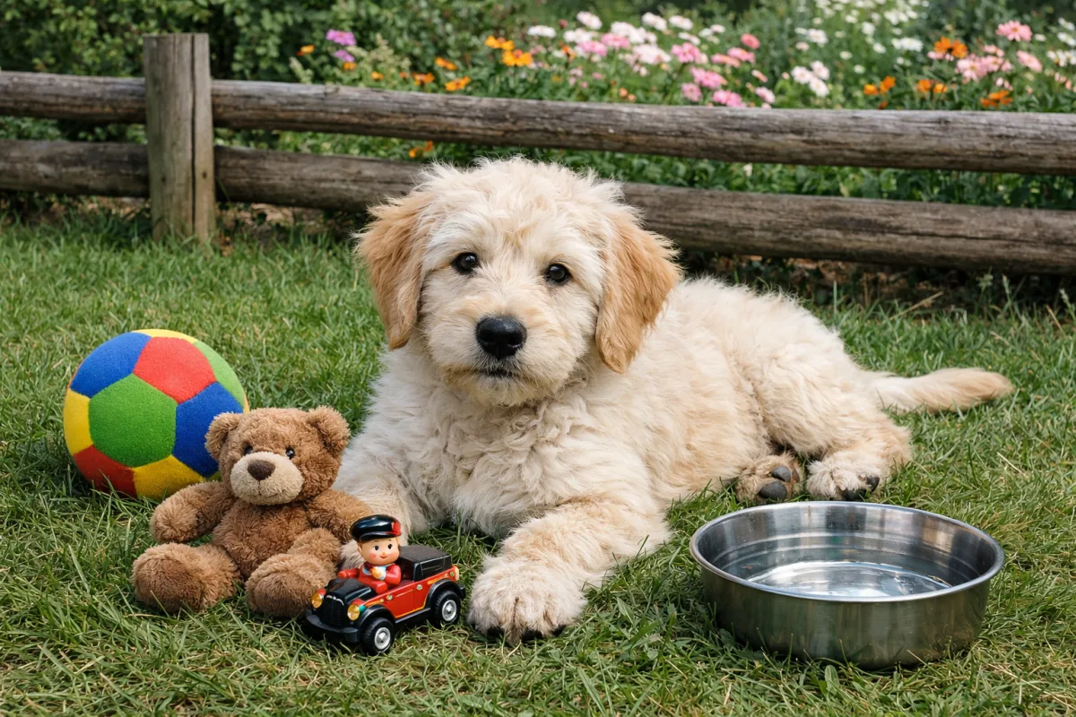 Лабрадудль на траві