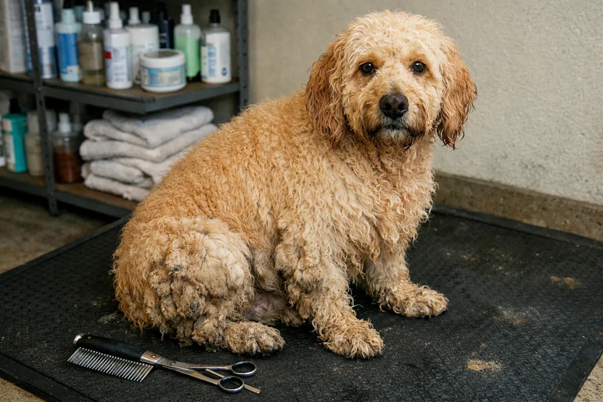 Лабрадудль перед стрижкою