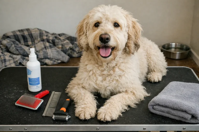 Лабрадудль перед розчісуванням